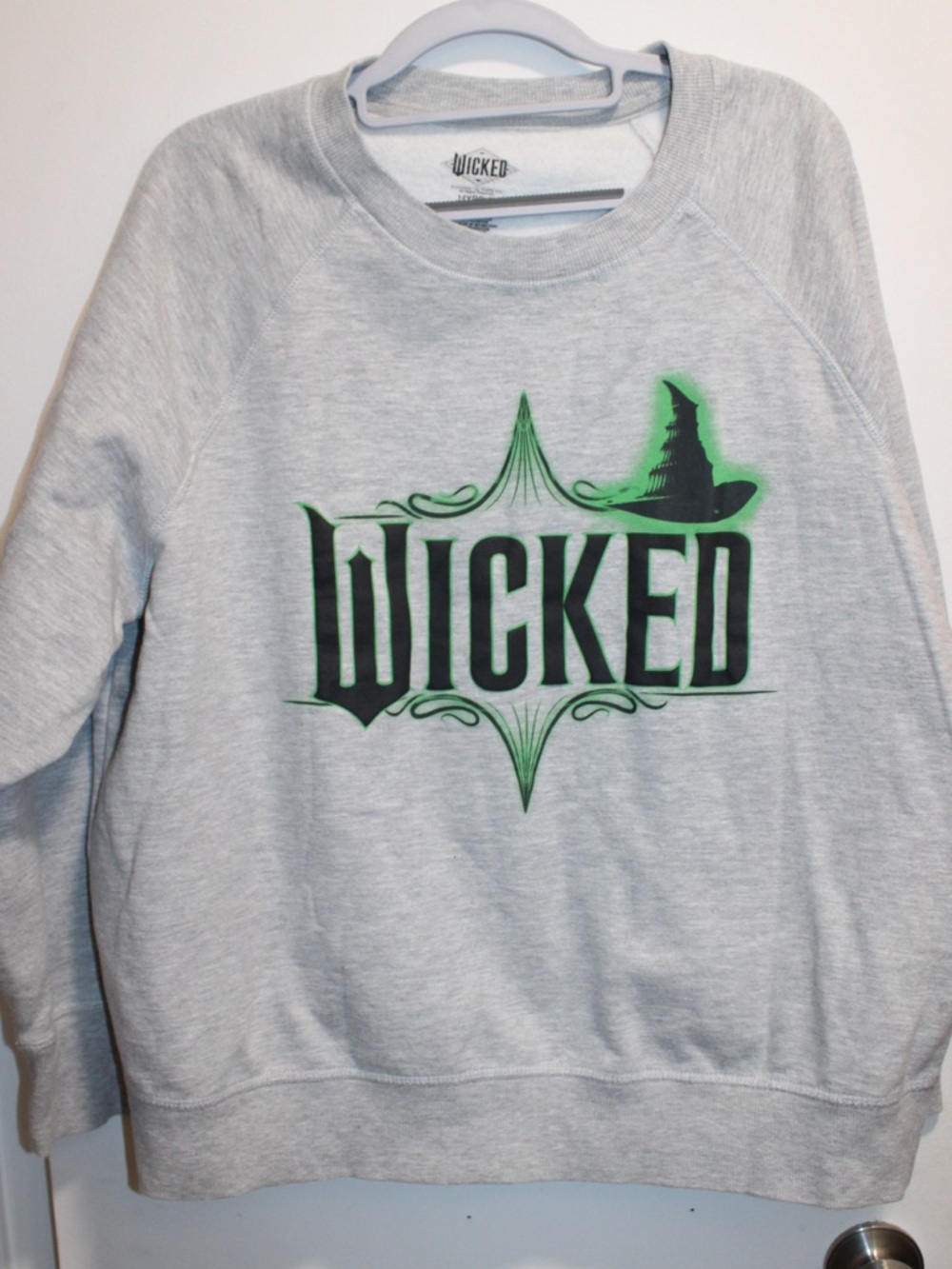 Hybrid Apparel Grey Crewneck Sweatshirt with Black Print